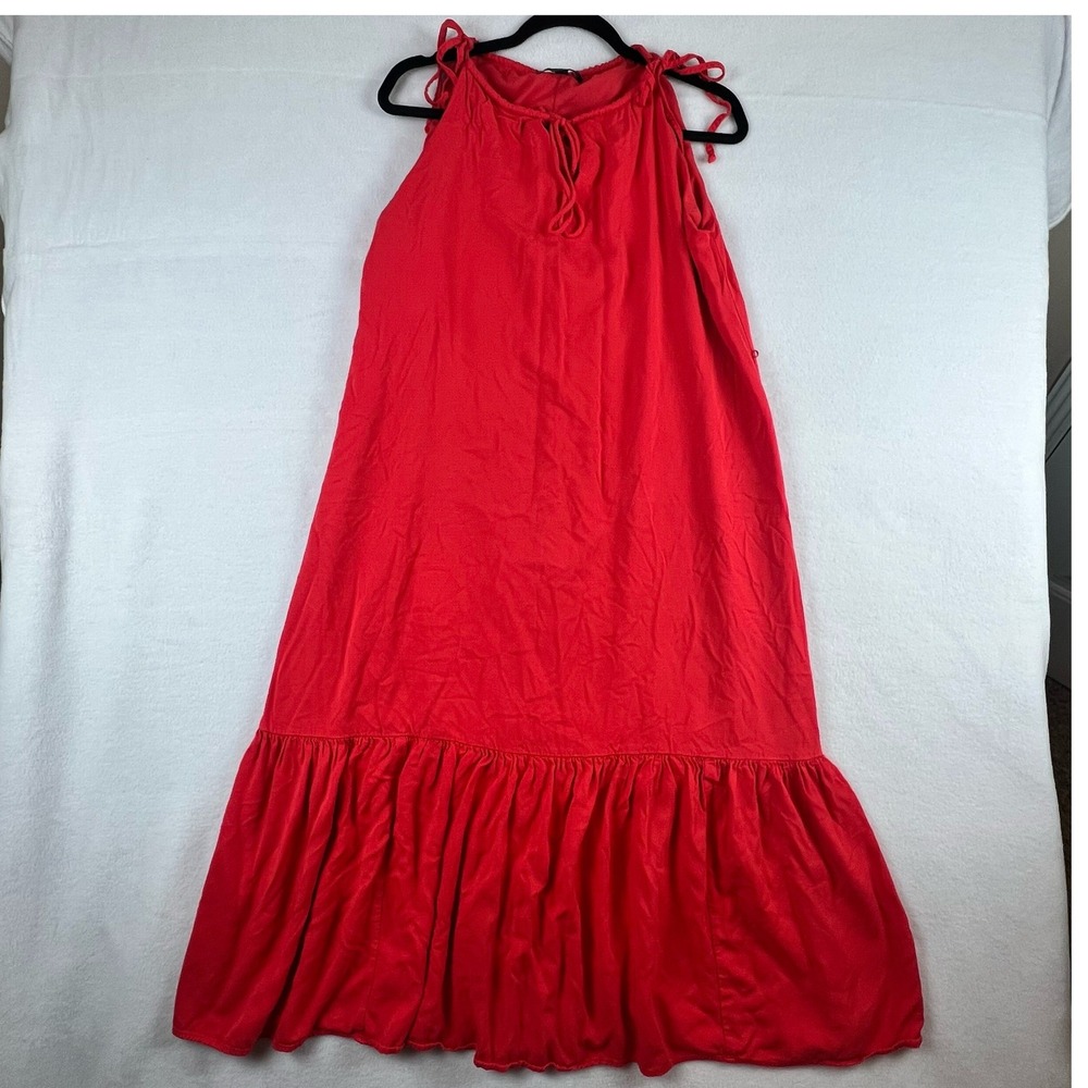 Banana Republic Red Tie-Shoulder Maxi Dress – Women's Size L
